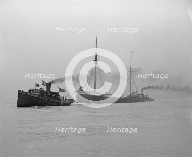 A tow entering St. Clair Ship Canal, between 1900 and 1905. Creator: Unknown.