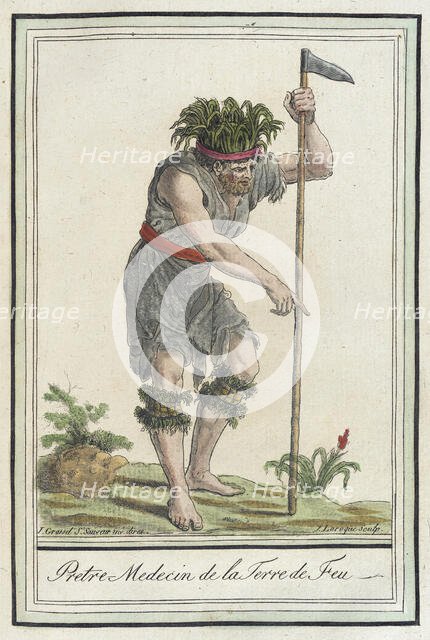 Costumes de Différents Pays, 'Pretre Medicin de la Terre de Feu', c1797. Creators: Jacques Grasset de Saint-Sauveur, LF Labrousse.