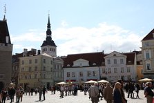 Town Hall Square and St Nicholas' Church, Tallinn, Estonia, 2011. Artist: Sheldon Marshall