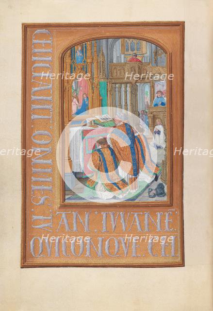 Hours of Queen Isabella the Catholic, Queen of Spain: Fol. 87v, Celebration of the Mass, c. 1500. Creator: Master of the First Prayerbook of Maximillian (Flemish, c. 1444-1519); Associates, and.