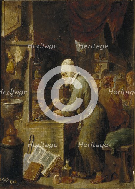 An Alchemist, 1631-1640. Artist: Teniers, David, the Younger (1610-1690)