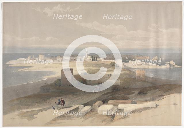 Sur or Tsor, Ancient Tyre from the Isthmus, 1839. Creator: David Roberts (British, 1796-1864).