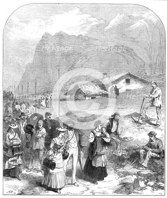 Scene of the landslip at the Savoy Mouth of the Mont Cenis Tunnel, 1872. Creator: Unknown.