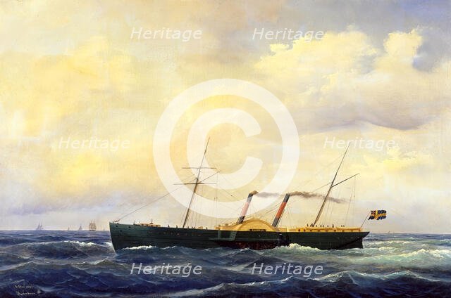 Paddle steamer Chapman, 1840s-1870s. Creator: Carl Julius Emil Olsen.