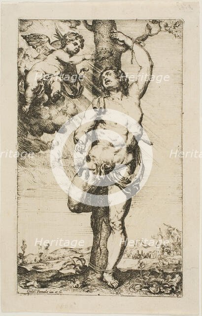 Saint Sebastian Crowned by an Angel, n.d. Creator: Willem Panneels.