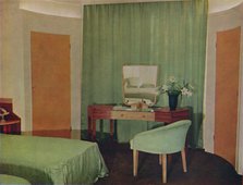 'A bedroom in a house at Portland Place, designed  by Ian Henderson & Co. of London', 1935. Artist: Unknown.