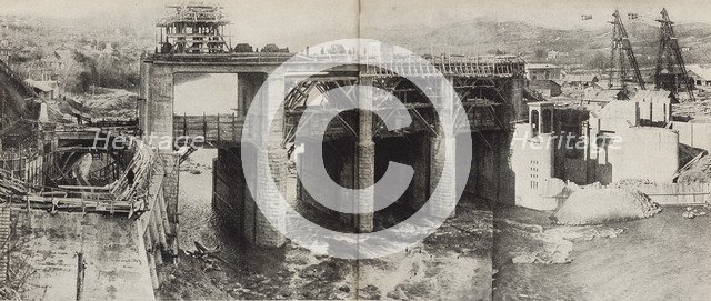 Rioni Hydroelectric Power Plant. Illustration from USSR Builds Socialism, 1933. Creator: Lissitzky, El (1890-1941).