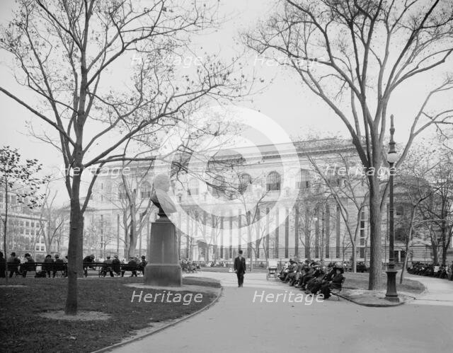 The New York Public Library and Bryant Park, New York, c.between 1910 and 1920. Creator: Unknown.