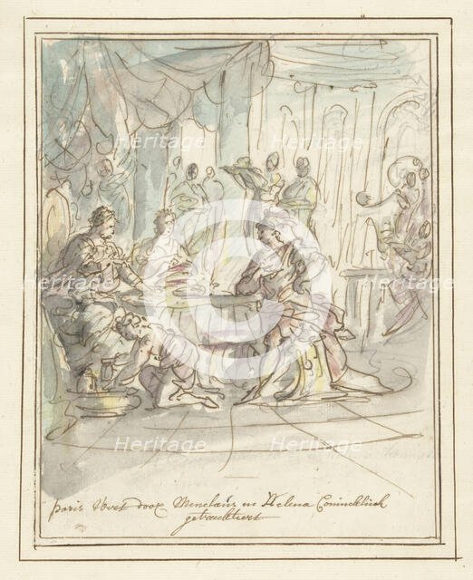 Paris welcomed by Menelaus and Helena, 1677-1755. Creator: Elias van Nijmegen.