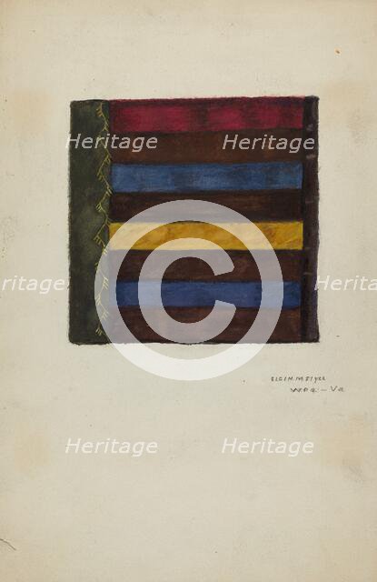 Silk Quilt - Roman Stripe, c. 1939. Creator: Elgin Moncure Styll.