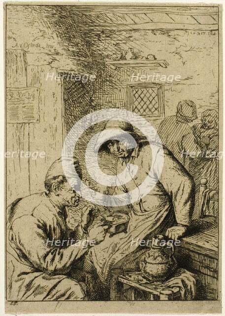 Two Smokers, c. 1845. Creator: Charles Emile Jacque.