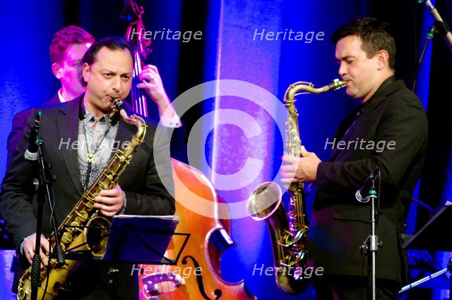 Brandon Allen and Alex Garnett, Ropetackle Arts Centre, Shoreham, West Sussex, Jan 2016. Artist: Brian O'Connor.