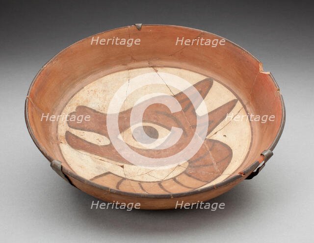 Plate Depicting Head of Llama on Interior, 180 B.C./A.D. 500. Creator: Unknown.