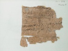 Papyrus Fragment of a Letter, Coptic, ca. 600. Creator: Unknown.