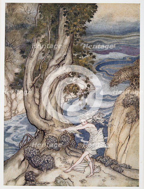 Re-enter Ariel like a water-nymph, illustration from 'The Tempest', 1926.