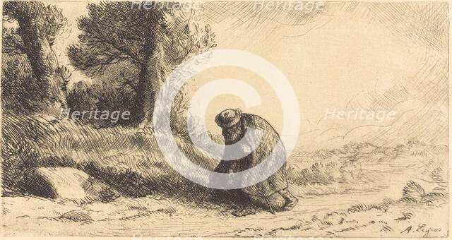 Vagabond Moving along a Lane (Un vagabond passant dans une ruelle). Creator: Alphonse Legros.