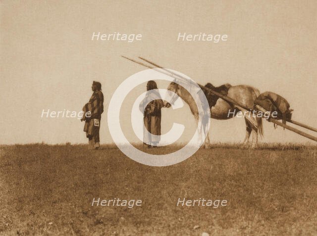 A Travois, Blackfoot, 1926. Creator: Edward Sheriff Curtis.