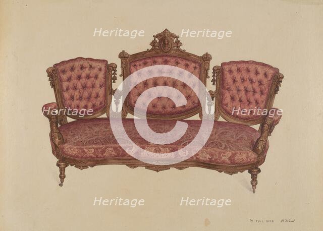 Sofa, c. 1936. Creator: Paul Ward.