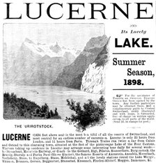 Advertisement for trips to Lake Lucerne, 1898. Creator: Unknown.