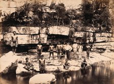 Eshowe, South Africa: a group of Africans at Adam's Mill, c1880s. Creator: John Wallace Bradley.