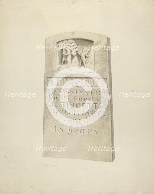 Tombstone, c. 1939. Creator: Robert Clark.