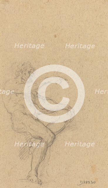 A Seated Nude Man Pointing to the Right. Creator: Francesco Solimena.