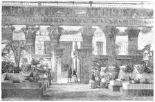 The Crystal Palace - Entrance to the Egyptian Court from the Nave, by the Avenue of Lions, 1854. Creator: Unknown.