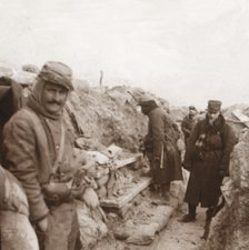 French soldiers in the trenches, Perthes, northern France, c1914-c1918. Artist: Unknown.