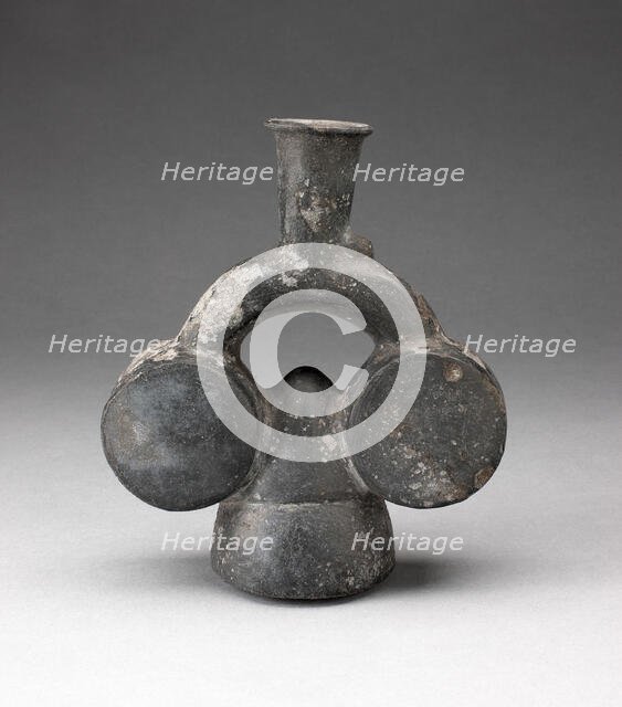 Stirrup Spout Vessel in the Form of Two Drums, A.D. 1200/1450. Creator: Unknown.