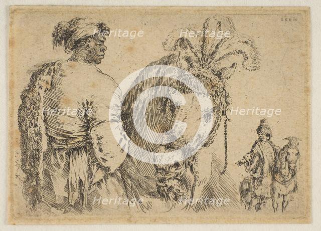 A Black Man Feeding a Horse, ca. 1662. Creator: Stefano della Bella.