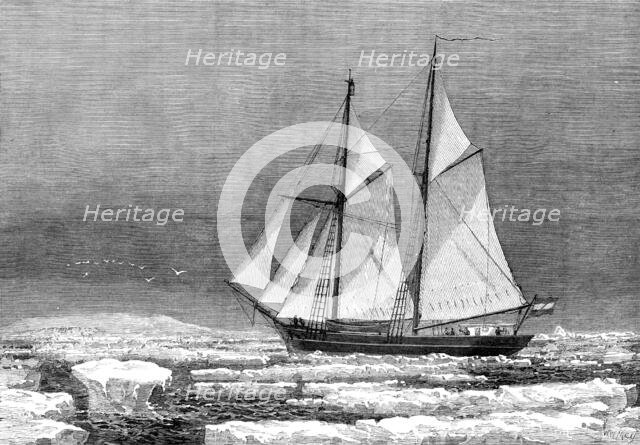 The Dutch Arctic Expedition: schooner Willem Barents sighting Franz Joseph Land, Sept. 7, 1870, 1880 Creator: Unknown.