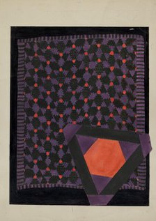 Patchwork Quilt and Detail, c. 1936. Creator: Ellen Duncan.