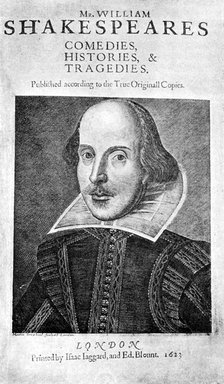 William Shakespeare, English playwright, 1623. Artist: Martin Droeshout