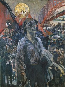 Worker of a Hamburg Shipyard (Hamburg Comrade), 1928. Creator: Vogeler, Heinrich (1872-1942).