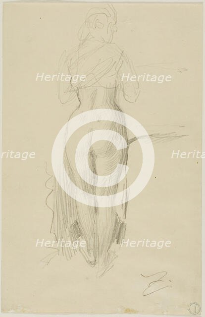 Standing Female Figure Seen from Behind, n.d. Creator: Anders Leonard Zorn.