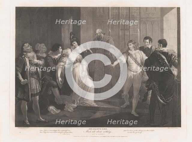 Hero Fainting in Church (Shakespeare, Much Ado About Nothin..., first published 1789; reissued 1852. Creator: Peter Simon.