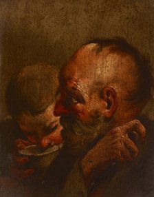 Heads of an Old Man and a Youth, 18th century. Creator: Unknown.