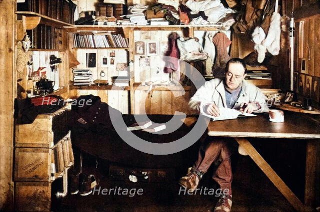 'Captain Scott Writing Up His Journal', c1911, (1928).  Creator: Herbert Ponting.