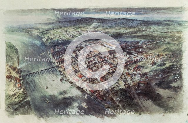 Roman London during the reign of Hadrian, c125 AD. Artist: Unknown
