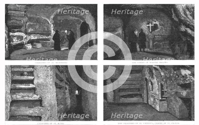''The Catacombs at Rome; reproduced from Magnesium Light Instantaneous Photographs', 1891. Creator: Unknown.