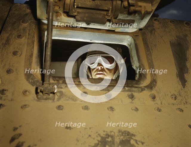 Tank driver, Ft. Knox, Ky., 1942. Creator: Alfred T Palmer.