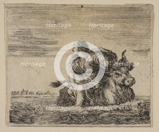 Jupiter and Europa, from 'Game of Mythology' (Jeu de la Mythologie), 1644. Creator: Stefano della Bella.