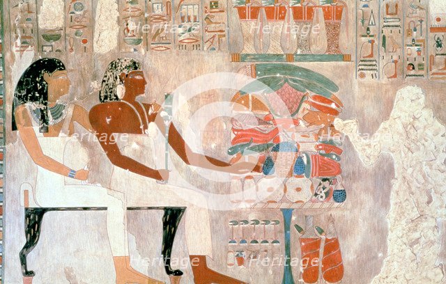 Mural from the Tombs of the Nobles, Thebes, Luxor, Egypt. Artist: Unknown