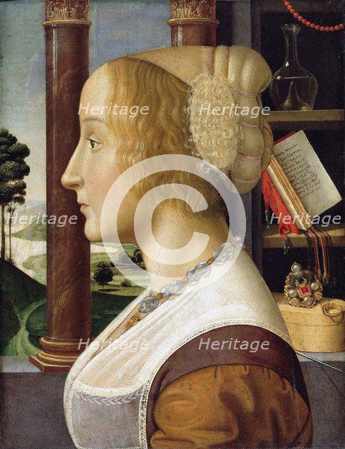 Profile Portrait of a Young Woman. Artist: Ghirlandaio, Davide (1452-1525)