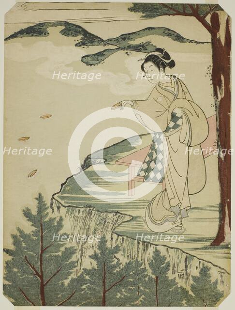 Tossing Dishes Over a Cliff, c. 1766/67. Creator: Suzuki Harunobu.