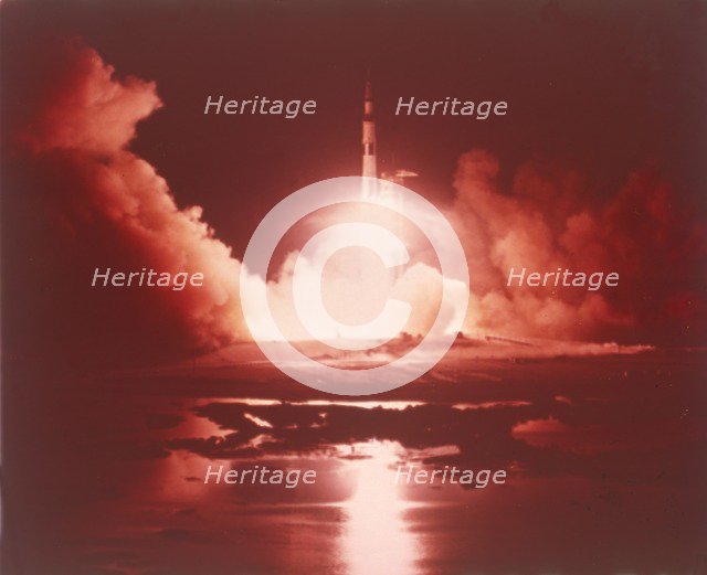 Rocket lifting off, Kennedy Space Center, Merritt Island, Florida, USA. Creator: NASA.