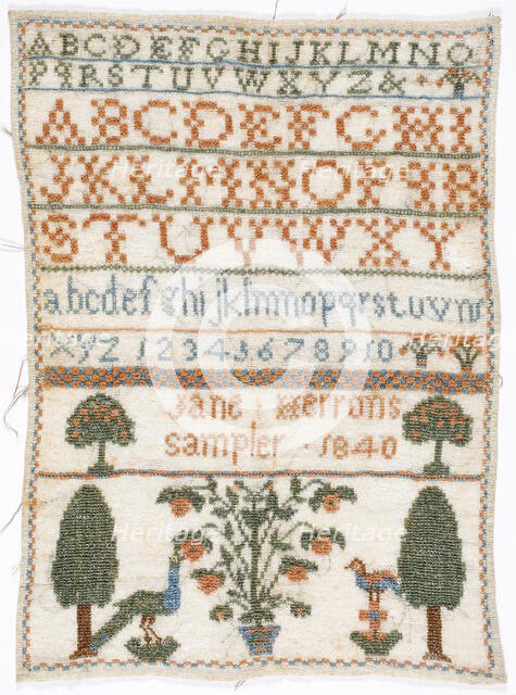 Sampler, 1840. Creator: Unknown.