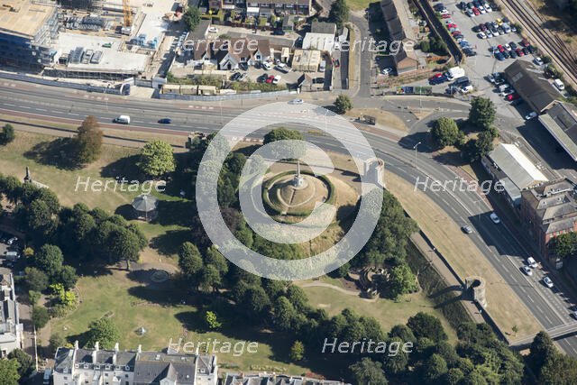 Dane John Mound and Canterbury city walls, Kent, 2016. Creator: Damian Grady.