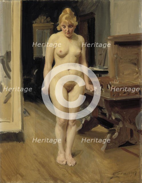 The Shy Model, 1917. Creator: Anders Leonard Zorn.