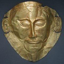 The Mask of Agamemnon, 16th-15th cen. BC. Artist: Gold of Troy, Priam’s Treasure  